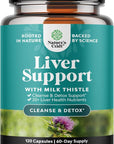 Liver Cleanse Detox & Repair Formula - Herbal Liver Support Supplement with Milk Thistle Turmeric Dandelion Root & Artichoke Extract for Liver Health - Silymarin Milk Thistle Liver Detox Capsules 120