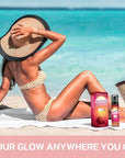 Self Tanner Mousse Kit – Light Medium Glow Sunless Tanning Foam - Flawless & Streak-Free Watermelon Scent Fake Tan Mousse with Mitt for White Pale Skin 6.76 fl. oz