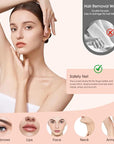 Dermaplane razor for women with 10 replaceable blades, dermaplaning tool for facial peach fuzz, eyebrows, exfoliation, and also suitable for shaving men beards, Rose Gold