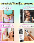 b.tan Dark Self Tanner Mousse | Fake It Till You Make It - Best 1 Hour Express Sunless Tanning Foam, Gold Bronzing Glow, Face & Body, No Fake Tan Smell, 6.7 Fl Oz