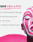 Blue Squid PRO Pink Face Paint Stick - Waterproof Body Paint For Adults & Kids Eye Black Baseball, Eyeblack Softball - Vegan Hypoallergenic Twist-Up Non-Toxic Makeup Stick - Cosplay, Sports & SFX