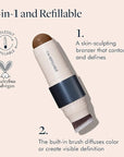 trestique Bronzer Stick, Refillable Contour Stick With Built-In Cream Bronzer