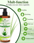 Aloe Vera Gel with Tea Tree Oil for Face, Skin, Hair, Sunburn relief, Organic Aloe Vera Gel from Freshly cut 100% Pure Aloe,13.7oz