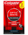 Colgate Optic White Pro Series Whitening Toothpaste with 5% Hydrogen Peroxide, Stain Prevention, 3 oz Tube, 2 Pack