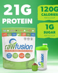Rawfusion 4lbs- Raw Plant Based Protein Powder, Natural Chocolate - 21g of Protein, Vegan, Low Net Carbs, Gluten Free, Lactose Free, Soy Free, Non-GMO.