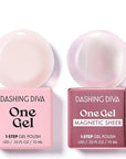 Dashing Diva One Gel Color & Magnetic Topper Duo - Lipgloss - Aristocrat & Iridescent Glitter Topper - 3-in-1 Base Coat, Nail Color & Top Coat - Gel Nail Polish Set