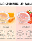 4Pcs Honey Strawberry Lip Balm Honey Exfoliator