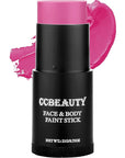 CCbeauty Hot Pink Face Paint Stick, Face Painting Kit, Full Coverage SFX Makeup Foundation, Professional Non-Toxic Body Paint for Halloween Costume Cosplay Party, For Barbie, Panther, Catrina Makeup