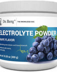 Dr. Berg Zero Sugar Hydration Keto Electrolyte Powder - Enhanced w/ 1000 mg of Potassium & Real Pink Himalayan Salt (NOT Table Salt) - Grape Flavor Hydration Drink Mix Supplement - 50 Servings