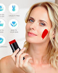 Go Ho Red Face Paint Stick,Easily Washable Formula Body Paint,Non-toxic Full-coverage Cream Red Face Body Paint for Adults Children Halloween Cosplay SFX Devil Clown Makeup