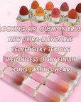 Liquid Blush for Cheeks, Soft Cream Blush with Cushion Applicator, Dewy Finish Matte Velvet Texture, High-Pigmented Blendable, Long-Wearing Rubor Makeup | #08 ARDOUR-Chili Red