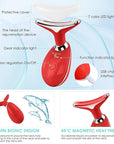 Red-Light-Therapy-for-Face and Neck, Face 𝖲 culpting Wand Facial Massager with 7 Color (Red)