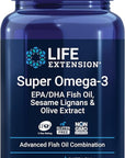 Life Extension Super Omega-3 EPA/DHA Fish Oil, Sesame Lignans & Olive Extract – Heart Health, Brain Health, Inflammation Health Support, Cholesterol Health Support, Gluten-Free, Non-GMO, 60 Softgels