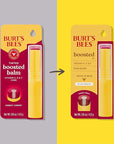 Burt’s Bees Tinted Boosted Balm, Cheeky Cherry, Hydrating Tinted Lip Balm with Vitamin C, E, and F Core, 24 Hour Lip Moisturizer with Responsibly Sourced Beeswax, 100% Natural Origin, 1 Count, 0.16oz