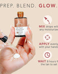 Self Tanning Drops for Face - USA Made with Organic & Natural Ingredients, Bronzing Face Tanning Drops with Aloe Vera, Non Toxic Self Tanner for Sunless Fake Tan & Natural Glow, Cruelty & Toxin Free