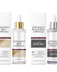 Dual Action Facial Peeling Set - Rice Water & Black Rice Exfoliating Ampoules for Gentle Skin Renewal, Non-Irritating Texture Refiner (2 x 100ml)