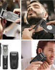 Hair Clippers for Men Professional Cordless Hair Clippers Electric Beard Trimmer and Foil Shaver Set Home Hair Cutting Kit Type-C Rechargeable for Barber Clippers with LED Display