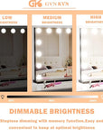 Vanity Mirror with Lights, 15 Dimmable LED Bulbs Large Hollyhood Makeup Mirror, Light up Mirror with 10X Magnification and USB Charging Port, Smart Touch 3 Colors, Metal Frame