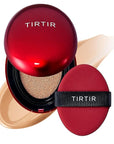 TIRTIR Mask Fit Red Cushion Foundation | Full coverage, Weightless, Skin fit, Satin Glow Finish, Korean Makeup BB Foundation, beauty, Tattoo cover up, Buildable (#27C Cool Beige, 0.63 Fl Oz)