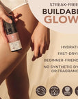 Self Tanner Mousse - USA Made with Natural & Organic Ingredients, Self Tanning Mousse for Fake Tan, Sunless Tanner for Pale Skin, Clear & Non Toxic Tanning Foam for Streak Free Finish, No Orange Color