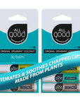All Good Organic SPF15 Lip Balm - Hydrating Lip Care with Olive Oil, Beeswax, Calendula, Lavender, Vitamin E - Lip Moisturizer with Zinc Oxide Protection - Original, Spearmint & Coconut (6-pack)