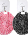 2Pcs Silicone Body Scrubber,Exfoliating Body Scrubbers for use in Shower,Silicone Body Brush for Showering and Anti-Slippery Handles for All Skin Types,Eco Friendly Shower Scrubber for Body (Pink)
