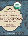 US Organic Sea Buckthorn Berry (Fruit) Oil, Supercritical CO2 extracted, USDA Certified Organic,100% Pure Virgin, Unrefined in Amber Glass Bottle, Face, Hair, spot Treatment, Anti Aging, 1 oz (30 ml)