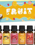 ARVIDSSON Fruits Essential Oils Set, Natural Fruity Fragrance Oil for Candle & Soap Making - Sweet Orange, Pineapple, Coconut, Cranberry, Peach, Strawberry, Aromatherapy Diffuser Oils Gift Set