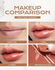 Mistine Lip Gloss Thai latte Long Lasting Lip Glaze Non-sticky Lip Tint Gloss with 1% Peptide Glossy Finish G02 Coral Ice Drop 0.1oz 1 Count