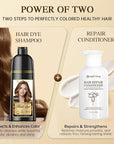 Natural Color Hair Dye Shampoo 3 IN 1, Instant Hair Coloring, Gray Coverage for Men & Women, Beard Dye Vegan Ammonia Free & Paraben-Free, Champú Para Canas Mujer & Hombre (GOLDEN BROWN)