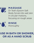 Dr Teal's Pure Epsom Salt Body Scrub, Relax & Relief with Eucalyptus & Spearmint Essential Oils, 16 oz (Pack of 3)