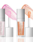 2PCS Hydrating Lip Glow Oil, Plumping Lip Gloss, Clear to Pink Lip Oil Gloss, Transparent Moisturizing Lip Balm, Natural Lip Plumper, Lip Plumper Gloss Make Lips Fuller and Moisturizing