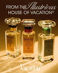 VACATION “GRAND CUVÉE” Eau de Toilette Sunscreen, Amber Vanilla Perfume for Women & Men, Unisex Summer Scent with Argan, Peach, Cedarwood & Vanilla Bean, 1 Fl. Oz.