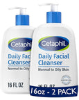 Cetaphil Face Wash, Hydrating Daily Facial Cleanser for Dry to Normal Sensitive Skin, 16 oz, 2 Pack
