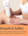 Bum Bum Cream with Lemon Vanilla Scent, 2-in-1 Skin Care Cellulite Treatment & Massage Lotion, Non-Greasy Skin Tightening for Firm Butt, Belly, and Thighs with Cupuaçu, Collagen, and Caffeine, 8 Fl Oz