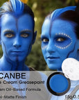 UCANBE Blue Face Body Paint Makeup Foundation, Professional Non-Toxic Greasepaint Palette for Kids & Adults Party, Cream Facepaints for Halloween Cosplay Theater Costume Stage SFX Dress-Up Makeup