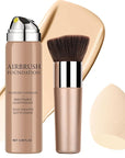 Airbrush Foundation Makeup Spray, Long Lasting Waterproof Full Coverage Foundation for Brighten, Concealer and Hydrating, Natural Matte Finish, Brush and Makeup Sponge Include, 2.36oz (#3 Nude)