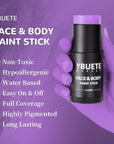Light Purple Face Body Painting Stick, Full-coverage Cream Lavender Purple Face Paint for Halloween SFX Makeup Ursula Costume Party, Washable Bright Eye Stick Art for Adult Festival Carnival