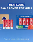 NIVEA Strawberry Lip Care, Tinted Lip Balm Pack with Shea Butter, Nourishing Oils and Vitamin C & E, 3-in-1 Moisture, Repair and Color, 0.17 Oz Stick, Pack of 4