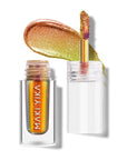MAKI YIKA Glitter Eyeshadow Gold Liquid Multichrome Eyeshadows Long Lasting Metallic Chameleon Eye Shadow Smudgeproof Holographic Eye Topper Glitters (#7 Bronzer)