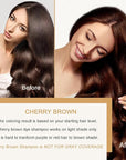 Brown Hair Dye Shampoo, Herbal Hair Color Shampoo, Long Lasting Brown Hair Dye, Shampoo Para Pintar el Cabello, Works in Minutes, 16.90 Fl Oz, Easy to Use