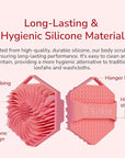 Silicone Body Scrubber - Exfoliating Bath Brush and Skin Cleanser - Shower Sponge for Gentle Body Scrub and Wash - Silicone Scrubbing Care Tool for a Refreshed and Renewed You - Pink