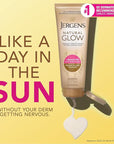 Jergens Natural Glow Self Tanner Body Lotion, Daily Sunless Tanning, Medium to Deep Skin Tone, Daily Moisturizer with Coconut Oil, Vitamin E and Antioxidants, 7.5 Oz, Pack of 2