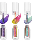 MAKI YIKA 3Pc Glitter Eyeshadow Liquid Multichrome Eyeshadows Long Lasting, Metallic Chameleon Eye Shadow Smudgeproof Holographic Eye Topper Glitters (#1+5+6)