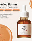 Beauty of Joseon Revive Snail Mucin Ginseng Serum Hydrating Peptide Facial Moisturizer Dark Spot Acne Scar Remover for Sensitive Face. Korean Skin Care for Men and Women, 30ml, 1fl. oz