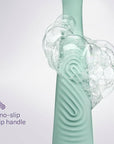 Flamingo Razors for Women Shave Set, 1 Women's Razor Handle (Sage), 2 Razor Five-Blade Refills, 1 oz. Foaming Shave Gel, and 1 Shower Holder