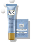 RoC Multi Correxion 5 in 1 Anti-Aging Eye Cream for Puffiness, Under Eye Bags & Dark Circles, Skin Care Treatment with Shea Butter, (.5 oz) with Night Cream Packette (Packaging May Vary)
