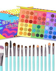 UCANBE 54 Colors Splashy Candies Eyeshadow Palette + 15pcs Makeup Brush Set, Highly Pigment Matte Metallic Shimmer Glitter Eye Shadow Bright Color Long Lasting Waterproof Easy Blending Make Up Pallet