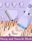 3-in-1 Electric Razor IPX7 Waterproof Bikini Trimmer Wet & Dry Use Painless Personal Trimmer Groomer for Ladies Face Body Legs Bikini Public Hairs Electric Lady Shaver with Replaceable Heads
