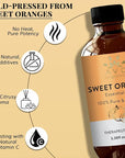 Sweet Orange Essential Oils for Skin | Pure Natural Cold Pressed & Undiluted Sweet Orange Oil |Use in Aromatherapy Diffusers for Mood Lifting | 3.38 fl. Oz